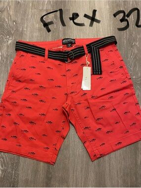 Vineyard Vines Red Printed Men’s Cargo Shorts
